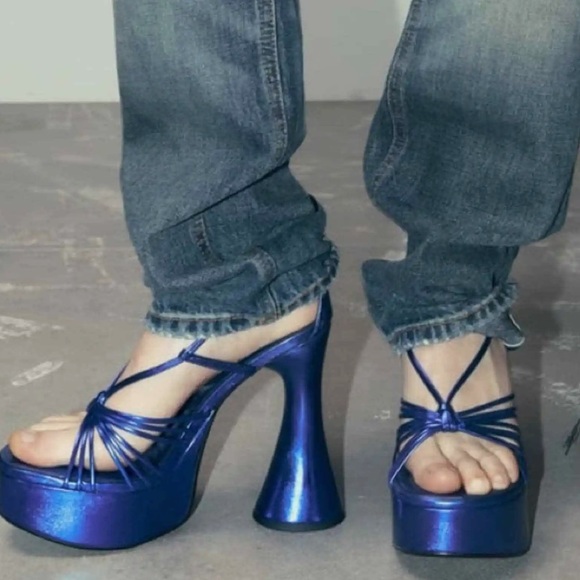 ZARA Purple-Blue Platform Heels - Picture 5 of 5